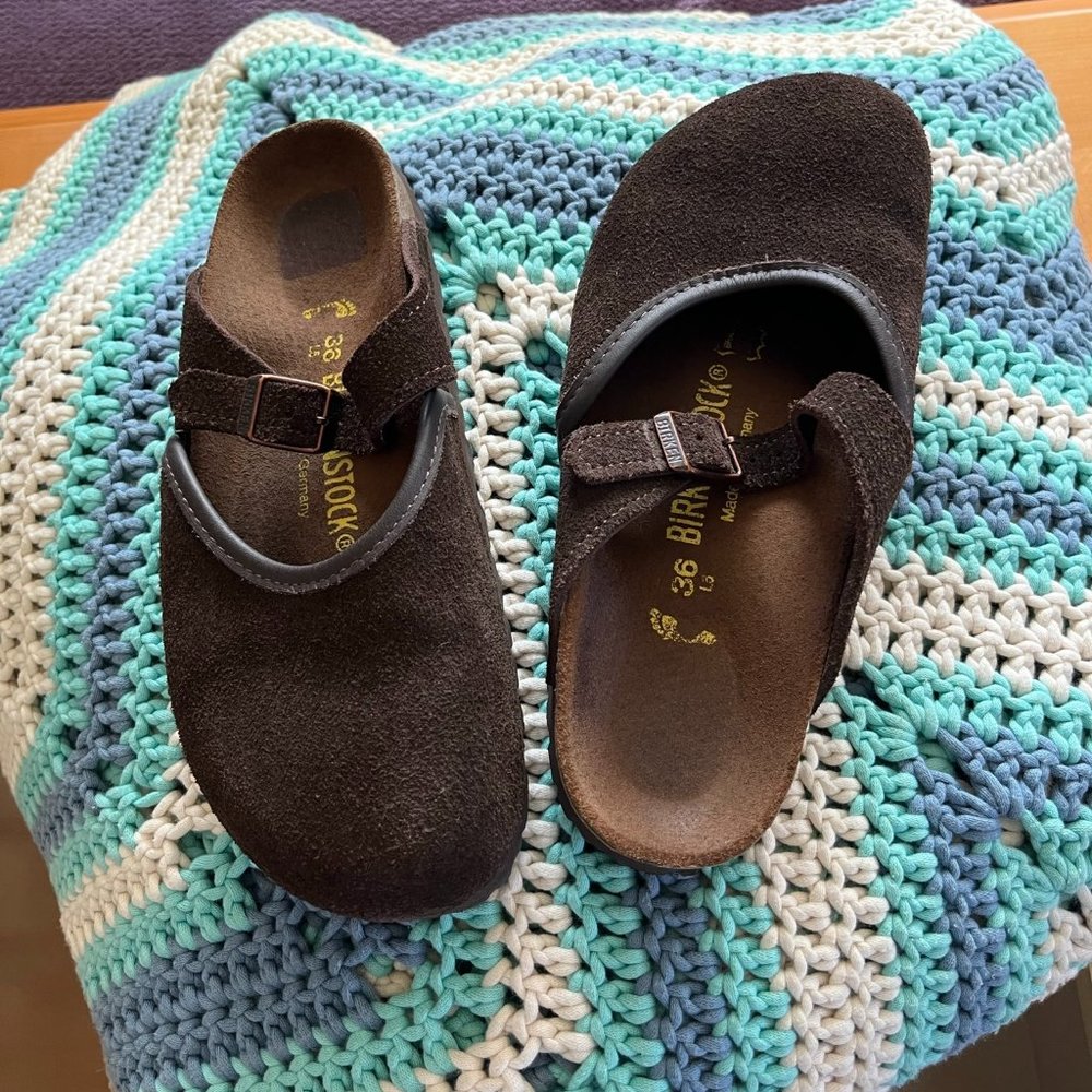 Birkenstock- Mule Slip on with Top Strap Brown Size 36/6